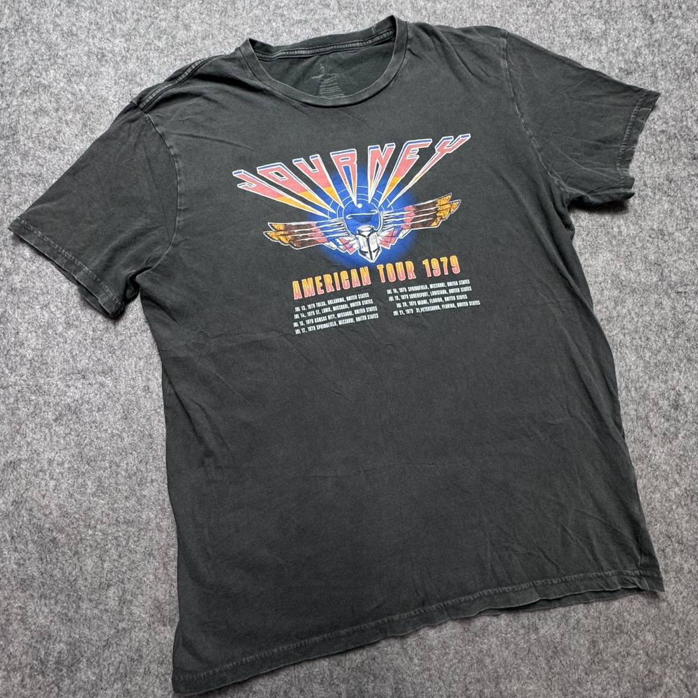 Journey American Tour 1979 Shirt Mens Large Black Band Graphic Tee Wrangler